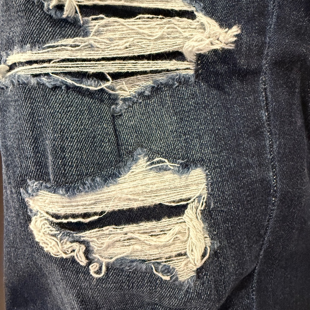 American Eagle Outfitters Dark Blue Distressed Skinny Jeans - Picture 2 of 5